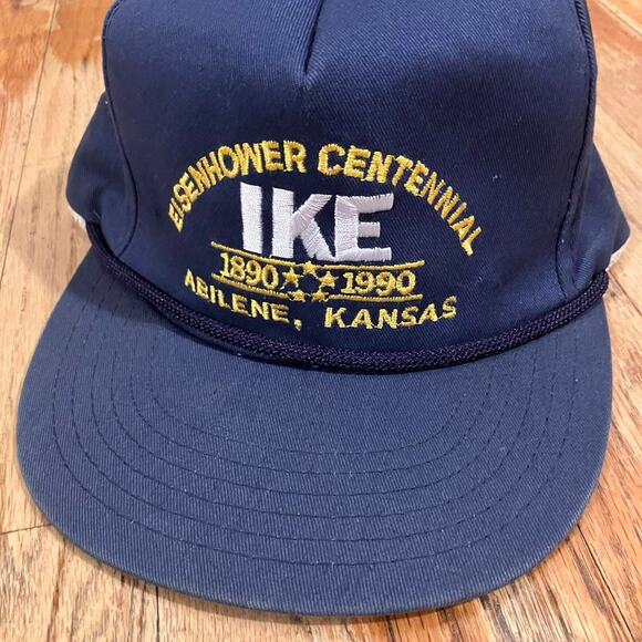 Vintage 90s Trucker Hat IKE Eisenhower Centennial 1990 - Picture 2 of 6